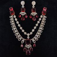Tanish Art Jewellery Glamorous American Diamond Necklace Set