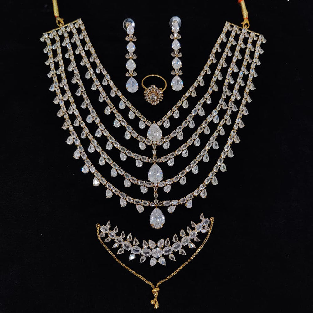 Tanish Art Jewellery Glamorous American Diamond Jewellery Combo Set
