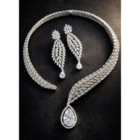 Tanish Art Jewellery Glamorous American Diamond Necklace Set