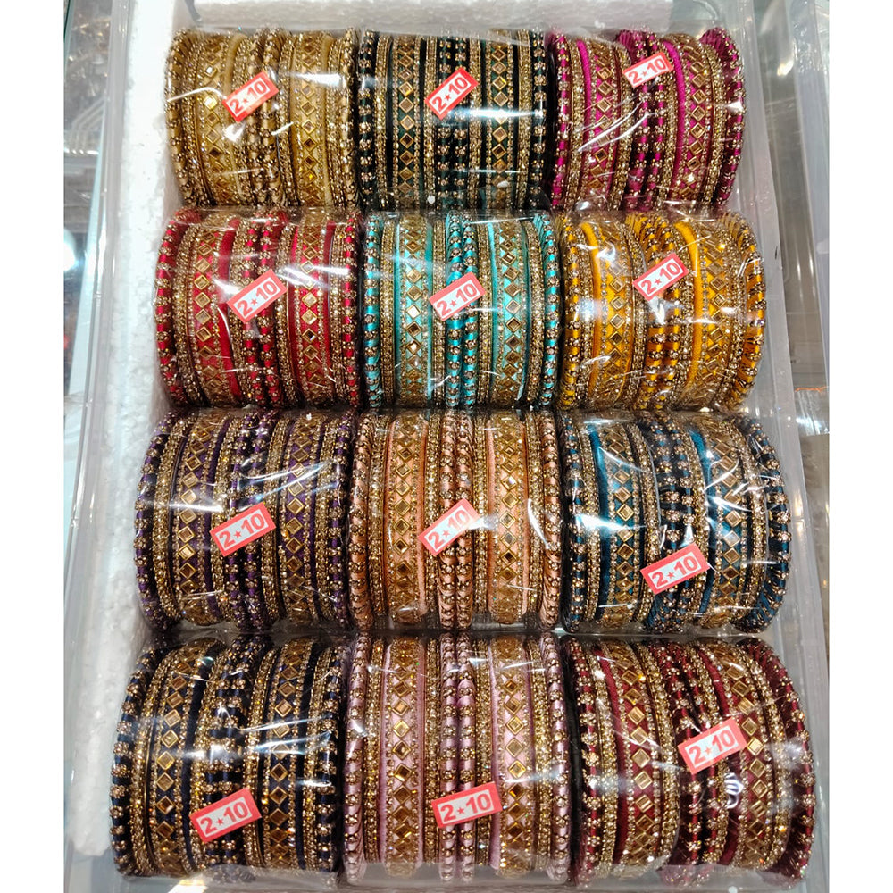 Tanish Art Jewellery Grand Austrian Stone Multi Color Traditional Bangles Set