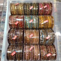 Tanish Art Jewellery Grand Austrian Stone Multi Color Traditional Bangles Set