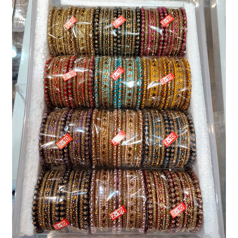 Tanish Art Jewellery Grand Austrian Stone Multi Color Traditional Bangles Set