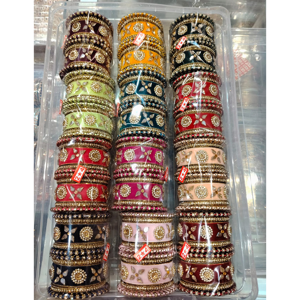 Tanish Art Jewellery Grand Austrian Stone Multi Color Traditional Bangles Set