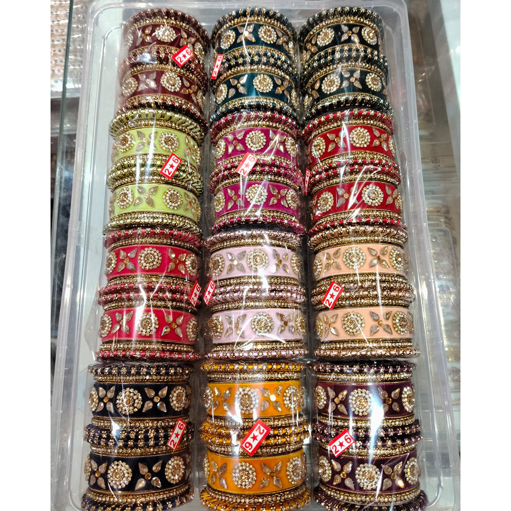 Tanish Art Jewellery Grand Austrian Stone Multi Color Traditional Bangles Set