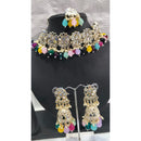 Tanish Art Jewellery Glamorous Mirror Choker Beads Necklace Set