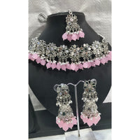 Tanish Art Jewellery Glamorous Mirror Choker Beads Necklace Set