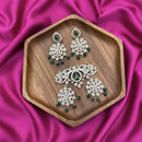 Tanish Art Jewellery American Diamond Stone Beads Pendant Set