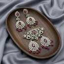 Tanish Art Jewellery American Diamond Stone Beads Pendant Set