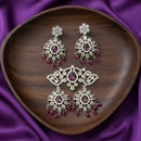 Tanish Art Jewellery American Diamond Stone Beads Pendant Set