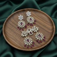 Tanish Art Jewellery American Diamond Stone Beads Pendant Set