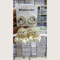 Tanish Art Jewellery Premium Kundan Stone Beads Festive Jhumki Earrings