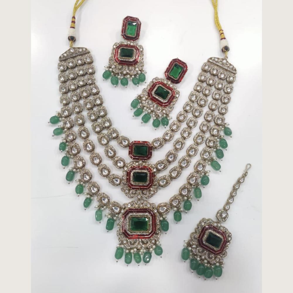 Tanish Art Jewellery Royal Pota Stone And Beads Necklace Set
