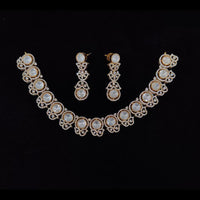 Tanish Art Jewellery Premium Polki Kundan And Austrian Stone Necklace Set