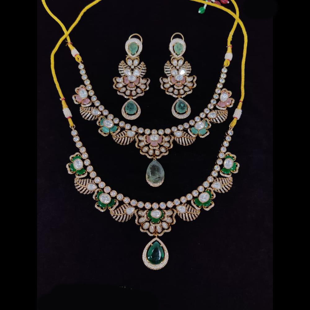 Tanish Art Jewellery Classic Polki Kundan And Austrian Stone Necklace Set
