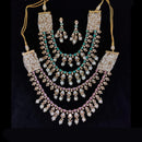 Tanish Art Jewellery Traditional Polki Kundan And Austrian Stone Double Necklace Set