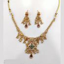Tanish Art Jewellery Luxury Pota Stone And Pearl Meenakari Traditional Necklace Set 