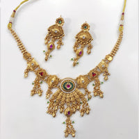 Tanish Art Jewellery Royal Pota Stone And Pearl Necklace Set 