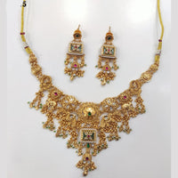 Tanish Art Jewellery Royal Pota Stone And Pearl Necklace Set 