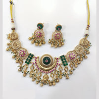 Tanish Art Jewellery Royal Pota Stone And Pearl Necklace Set 