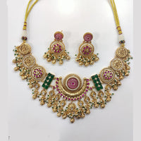 Tanish Art Jewellery Royal Pota Stone And Pearl Necklace Set