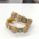 Tanish Art Jewellery Heritage Pota Stone And Meenakari Bangles Set