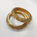Tanish Art Jewellery Heritage Style Carved Gold Openable Bangles Set