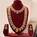 Tanish Art Jewellery Designer Pota Stone And Pearl Double Necklace Set