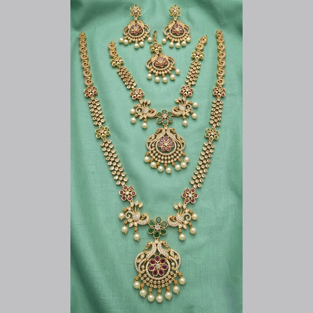 Tanish Art Jewellery Designer Pota Stone And Pearl Double Necklace Set