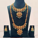 Tanish Art Jewellery Designer Pota Stone And Pearl Temple Double Necklace Set