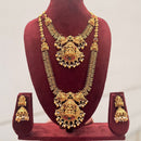 Tanish Art Jewellery Designer Pota Stone And Pearl Temple Double Necklace Set
