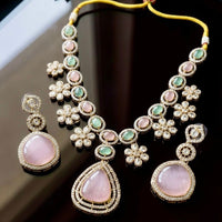 Tanish Art Jewellery Premium Pota Stone Ethnic Necklace Set
