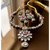 Tanish Art Jewellery Designer Pota And Polki Kundan Stone And Pearl Necklace Set