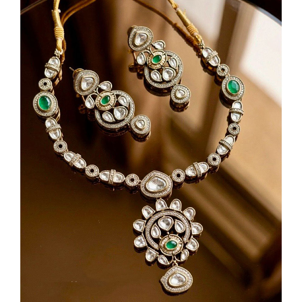 Tanish Art Jewellery Designer Pota And Polki Kundan Stone And Pearl Necklace Set