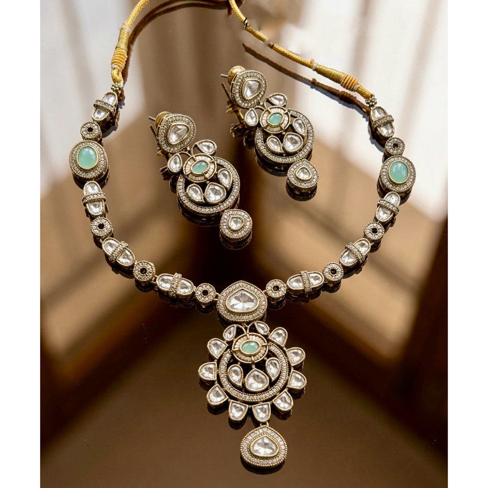 Tanish Art Jewellery Designer Pota And Polki Kundan Stone And Pearl Necklace Set
