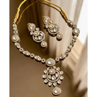 Tanish Art Jewellery Designer Pota And Polki Kundan Stone And Pearl Necklace Set