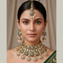Tanish Art Jewellery Heritage Kundan Stone And Pearl Bridal Choker Necklace Set