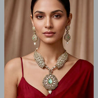 Tanish Art Jewellery Graceful Polki Kundan And Pearl Designer Necklace Set