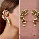 Tanish Art Jewellery Royal American  Diamond Earcuff Dangler Earrings