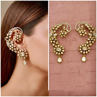 Tanish Art Jewellery Royal American  Diamond Earcuff Dangler Earrings