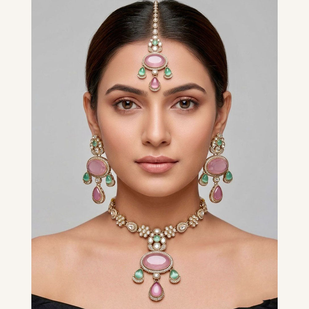 Tanish Art Jewellery Pota Stone Necklace Set