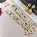 Tanish Art Jewellery Classic Pota Stone And Pearl Long Necklace Set