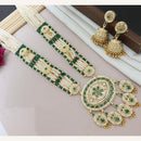 Tanish Art Jewellery Classic Pota Stone And Pearl Long Necklace Set