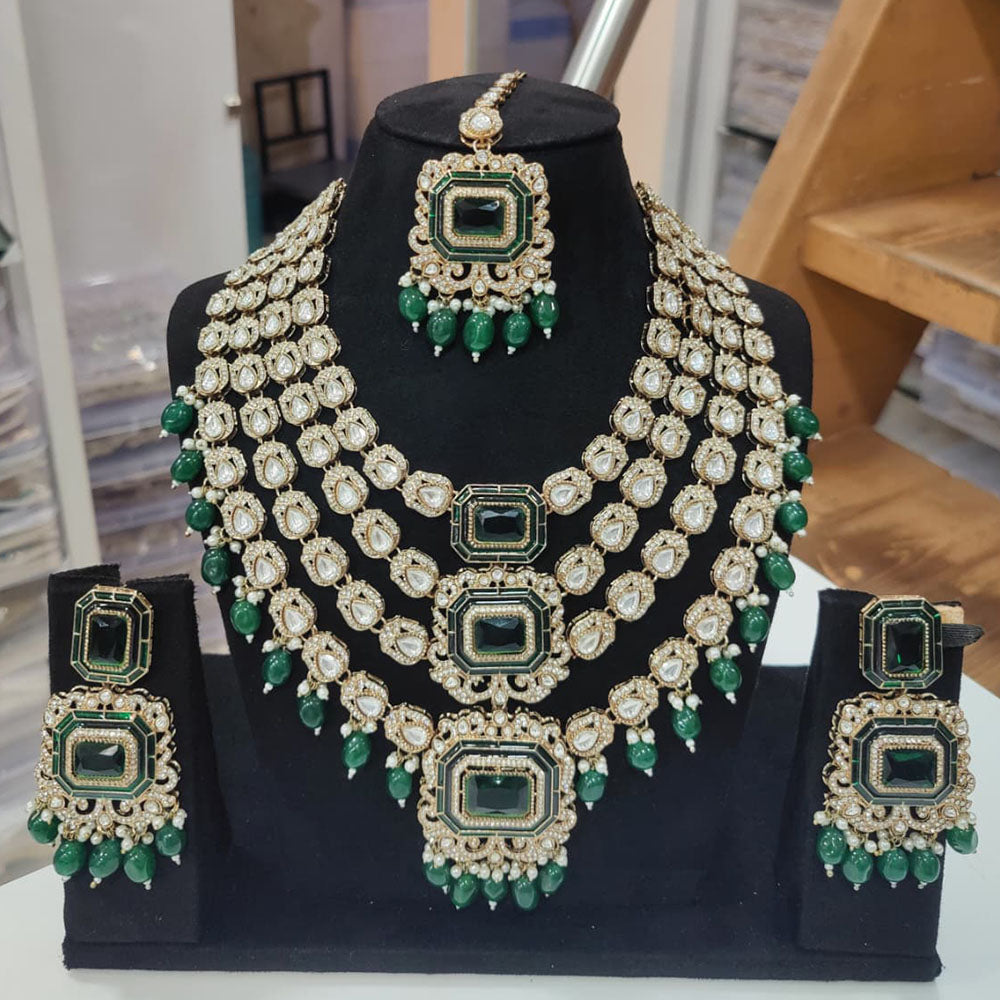 Tanish Art Jewellery Elegant Pota Stone Pearl And Beads Necklace Set