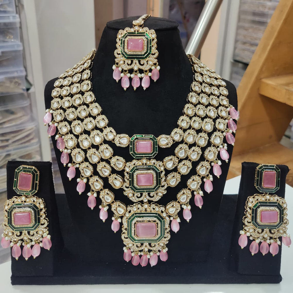 Tanish Art Jewellery Elegant Pota Stone Pearl And Beads Necklace Set