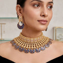 Tanish Art Jewellery Elegant Pota Stone And Meenakari Choker Necklace Set 