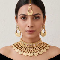 Tanish Art Jewellery Elegant Pota Stone And Meenakari Choker Necklace Set