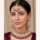 Tanish Art Jewellery Elegant Pota Stone And Meenakari Choker Necklace Set 