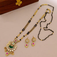 Tanish Art Jewellery Classic Pota Stone And Black Beaded Mangalsutra