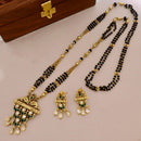 Tanish Art Jewellery Classic Pota Stone And Black Beaded Mangalsutra