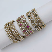 Tanish Art Jewellery Graceful Pota Stone Bangles Set 
